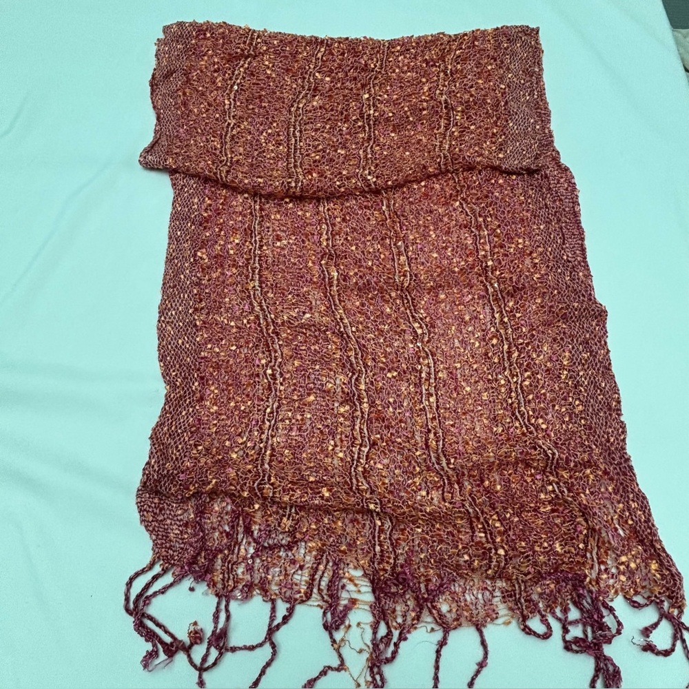 Elegant Orange Knit Scarf